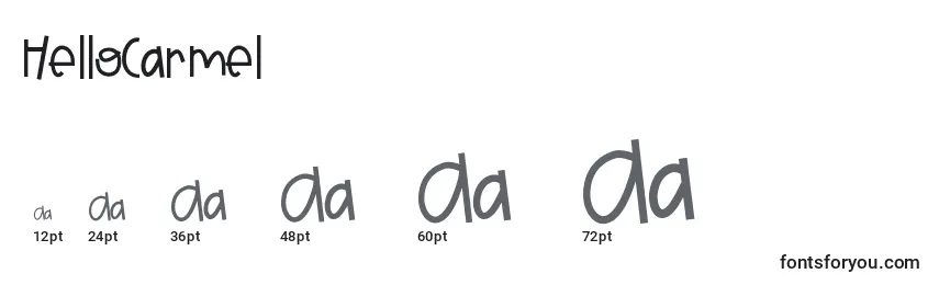 HelloCarmel Font Sizes