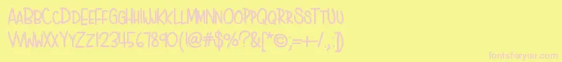 HelloCartoon Font – Pink Fonts on Yellow Background