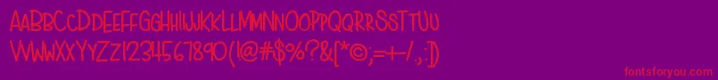 HelloCartoon Font – Red Fonts on Purple Background