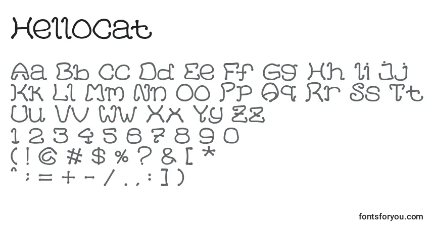 A fonte HelloCat – alfabeto, números, caracteres especiais