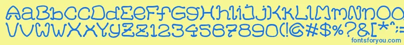 HelloCat Font – Blue Fonts on Yellow Background