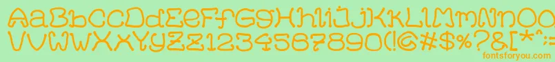 HelloCat Font – Orange Fonts on Green Background