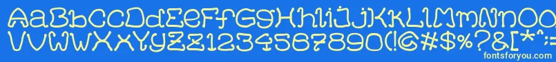 HelloCat Font – Yellow Fonts on Blue Background