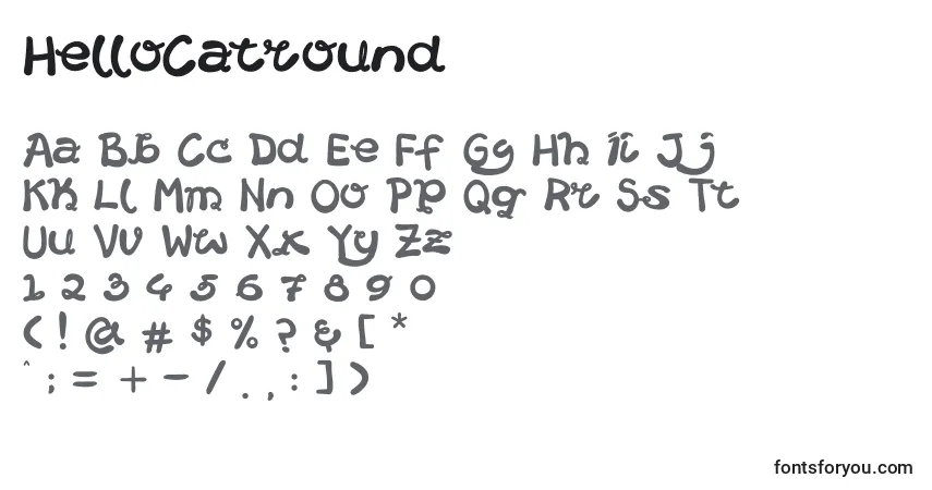 A fonte HelloCatround – alfabeto, números, caracteres especiais