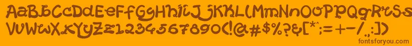 HelloCatround Font – Brown Fonts on Orange Background