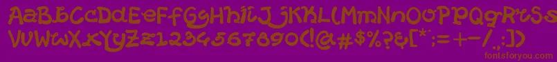 HelloCatround Font – Brown Fonts on Purple Background