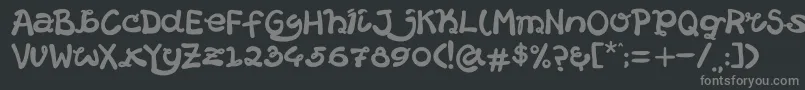 フォントHelloCatround – 黒い背景に灰色の文字