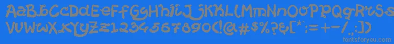 フォントHelloCatround – 青い背景に灰色の文字