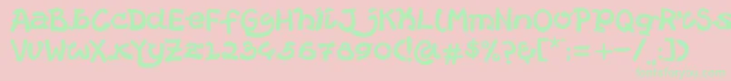 HelloCatround Font – Green Fonts on Pink Background