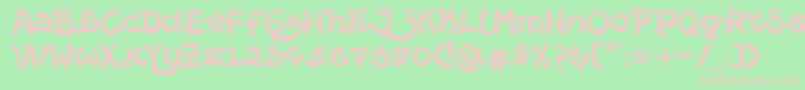 HelloCatround Font – Pink Fonts on Green Background