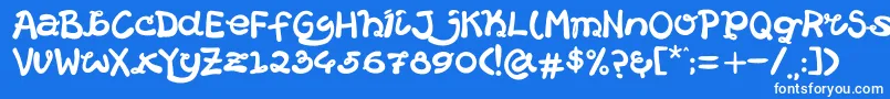 HelloCatround Font – White Fonts on Blue Background
