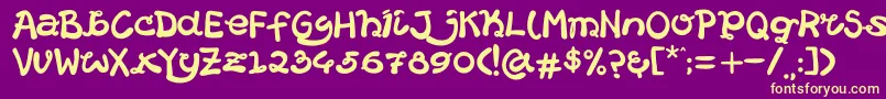 HelloCatround Font – Yellow Fonts on Purple Background