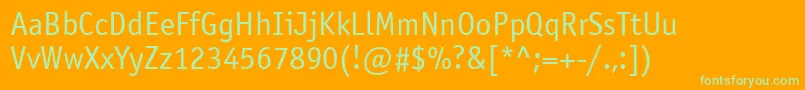 Osn45C Font – Green Fonts on Orange Background