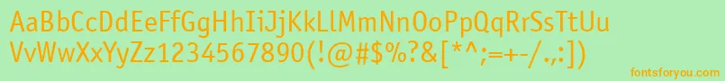 Osn45C Font – Orange Fonts on Green Background