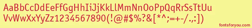 Osn45C Font – Red Fonts on Yellow Background