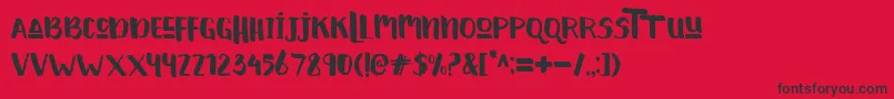 HelloCute Font – Black Fonts on Red Background