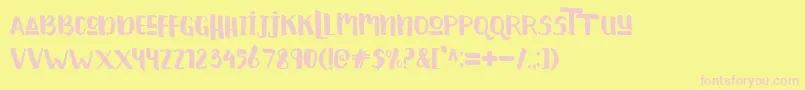 HelloCute-fontti – vaaleanpunaiset fontit keltaisella taustalla