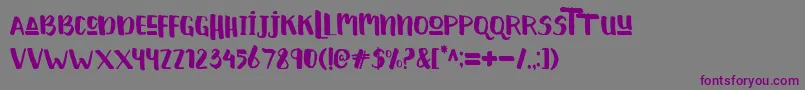 Шрифт HelloCute – фиолетовые шрифты на сером фоне