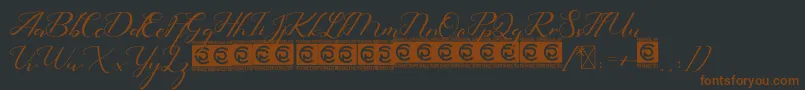 HelloEisya FreeVersion-fontti – ruskeat fontit mustalla taustalla