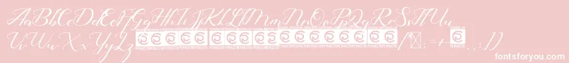 HelloEisya FreeVersion-Schriftart – Weiße Schriften auf rosa Hintergrund