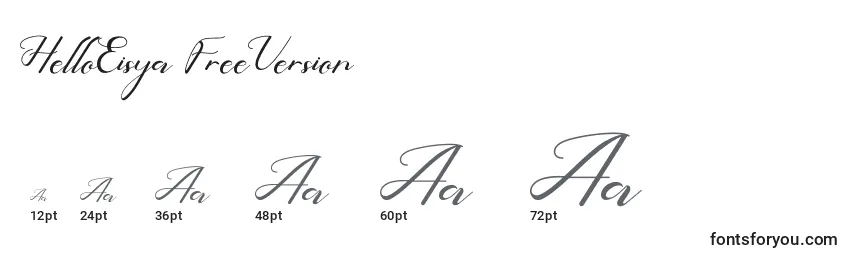 HelloEisya FreeVersion Font Sizes