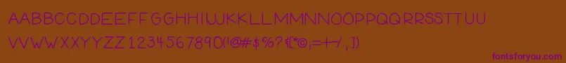 HelloEngineer-Schriftart – Violette Schriften auf braunem Hintergrund