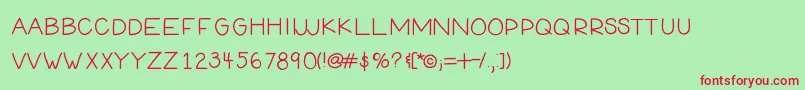 HelloEngineer-Schriftart – Rote Schriften auf grünem Hintergrund