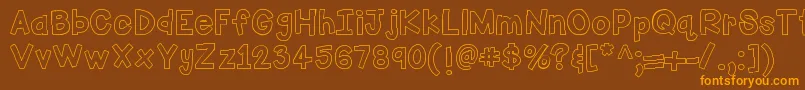 HelloFirstieBig Font – Orange Fonts on Brown Background