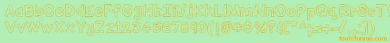 HelloFirstieBig Font – Orange Fonts on Green Background