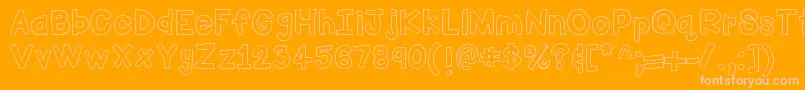 HelloFirstieBig-Schriftart – Rosa Schriften auf orangefarbenem Hintergrund