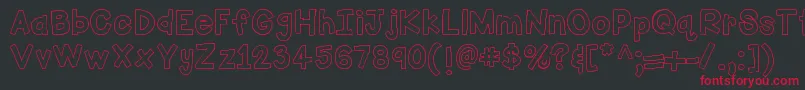 Шрифт HelloFirstieBig – красные шрифты на чёрном фоне