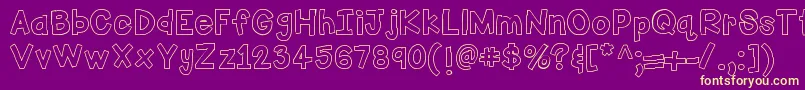 HelloFirstieBig Font – Yellow Fonts on Purple Background