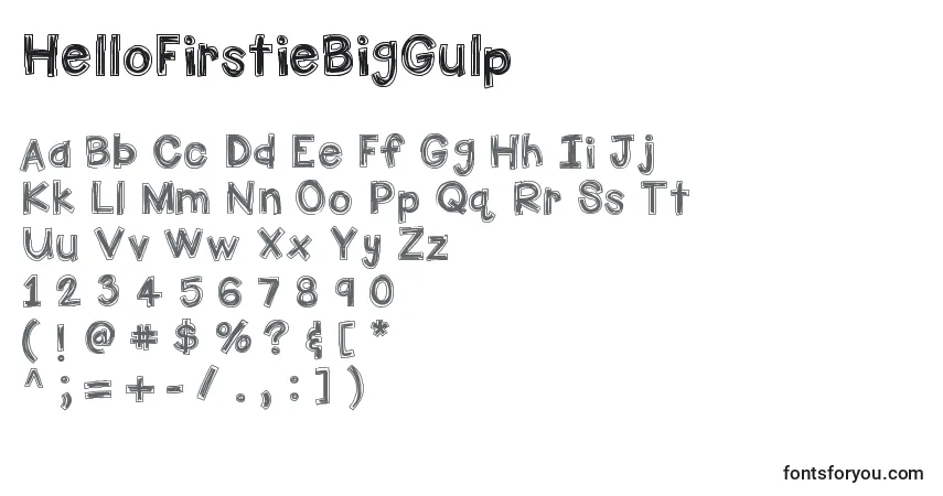 Fuente HelloFirstieBigGulp - alfabeto, números, caracteres especiales