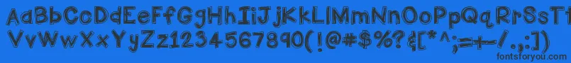 HelloFirstieBigGulp Font – Black Fonts on Blue Background