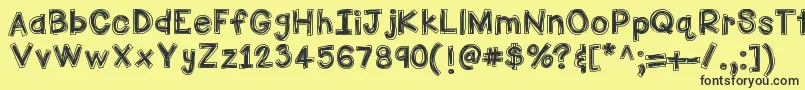 HelloFirstieBigGulp Font – Black Fonts on Yellow Background