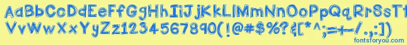 HelloFirstieBigGulp Font – Blue Fonts on Yellow Background