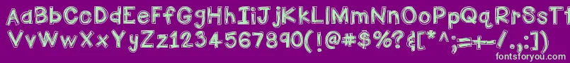 HelloFirstieBigGulp Font – Green Fonts on Purple Background