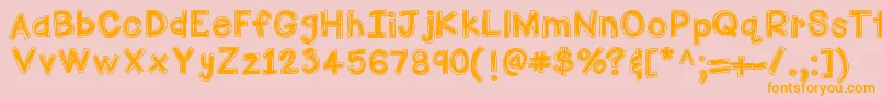 HelloFirstieBigGulp Font – Orange Fonts on Pink Background