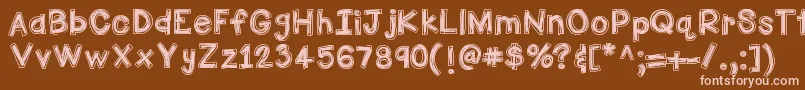 HelloFirstieBigGulp Font – Pink Fonts on Brown Background