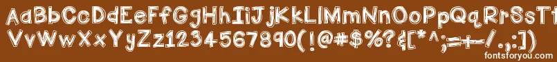 HelloFirstieBigGulp Font – White Fonts on Brown Background