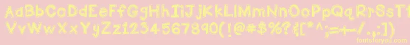 HelloFirstieBigGulp Font – Yellow Fonts on Pink Background