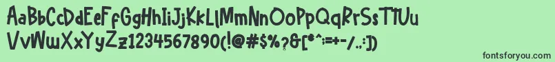 Hellofreeday DEMO-fontti – mustat fontit vihreällä taustalla