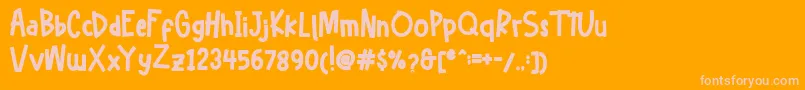 Шрифт Hellofreeday DEMO – розовые шрифты на оранжевом фоне