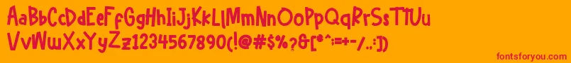 Шрифт Hellofreeday DEMO – красные шрифты на оранжевом фоне