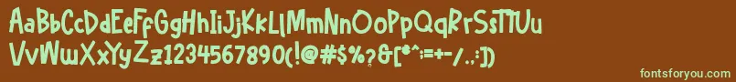 Шрифт Hellofreeday DEMO – зелёные шрифты на коричневом фоне