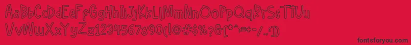 Hellofreeday Outline DEMO Font – Black Fonts on Red Background