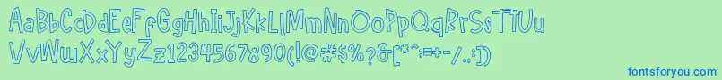 Hellofreeday Outline DEMO Font – Blue Fonts on Green Background
