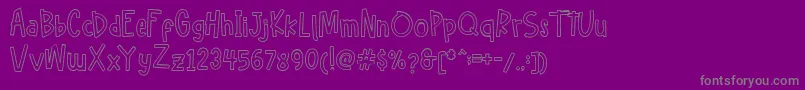 Hellofreeday Outline DEMO-Schriftart – Graue Schriften auf violettem Hintergrund