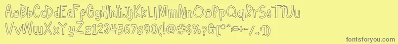 Hellofreeday Outline DEMO Font – Gray Fonts on Yellow Background