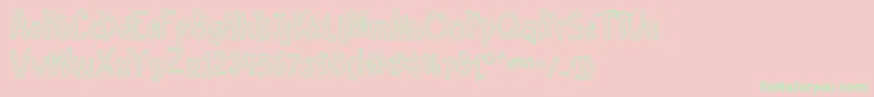 Hellofreeday Outline DEMO-Schriftart – Grüne Schriften auf rosa Hintergrund